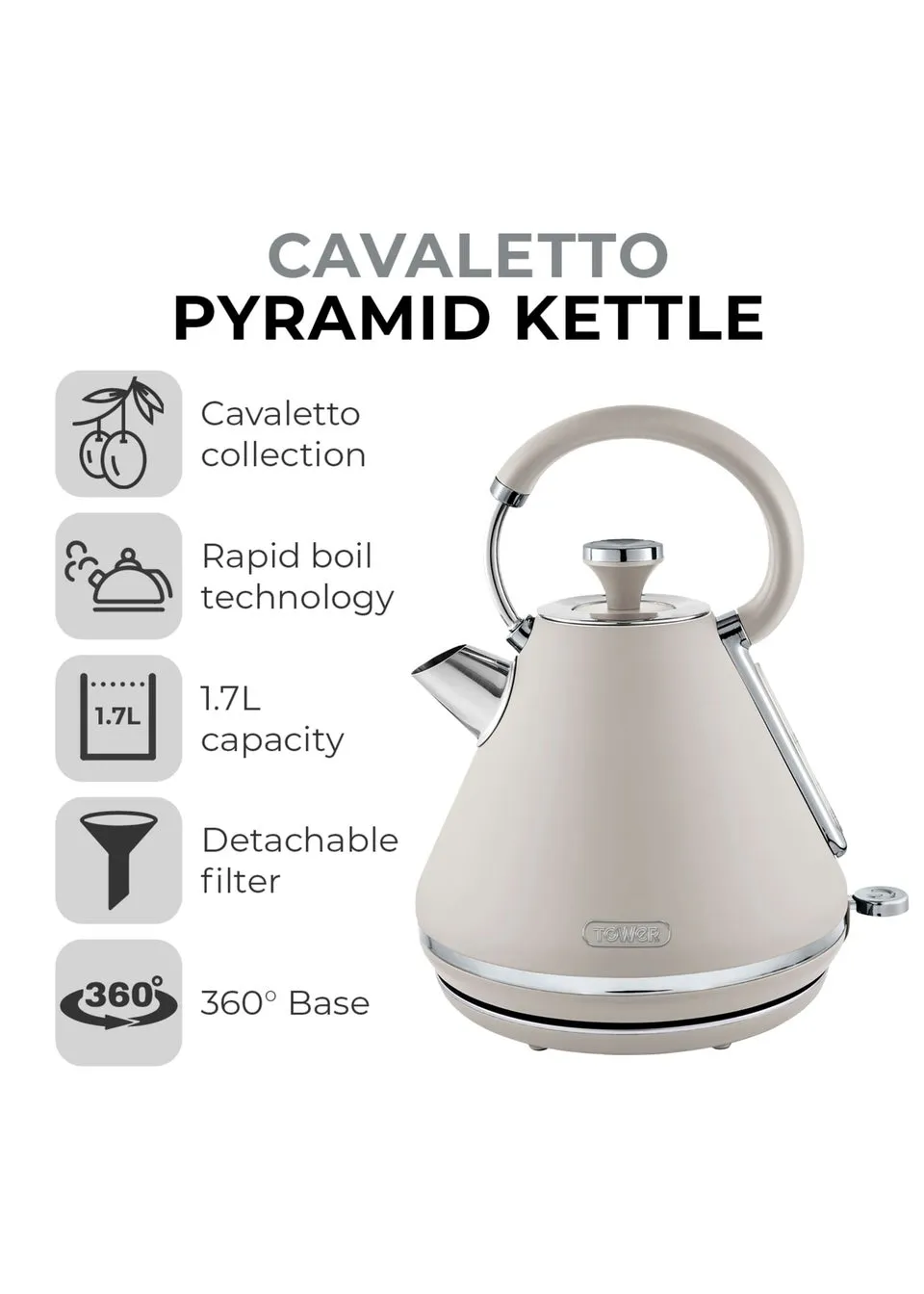 Tower Cavaletto Pyramid Kettle (1.7L)