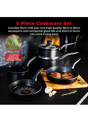 Tower SmartStart Forged 5 Piece Cookware Pan Set | Kaleidoscope