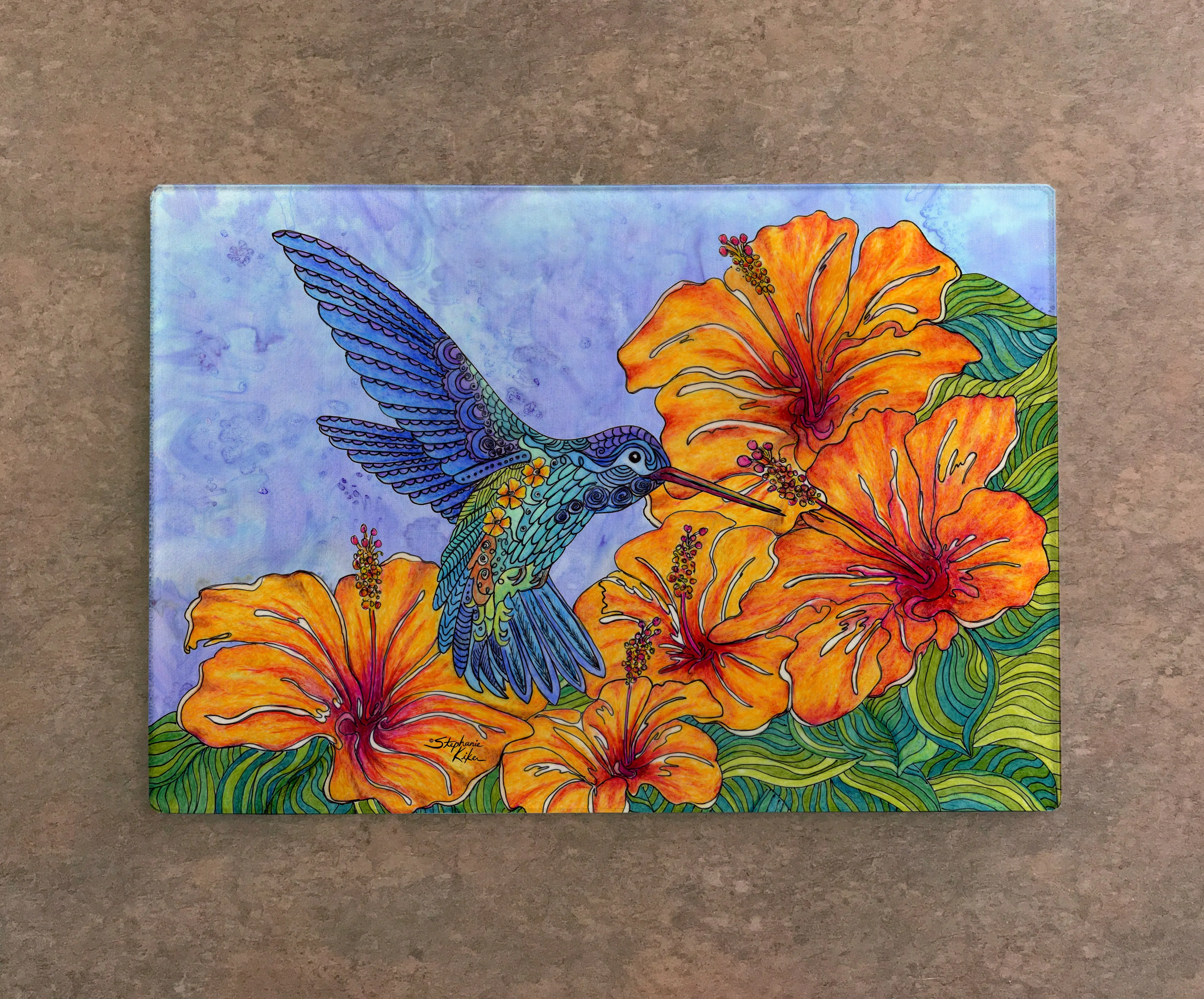 Tropical Hummingbird Cutting Board