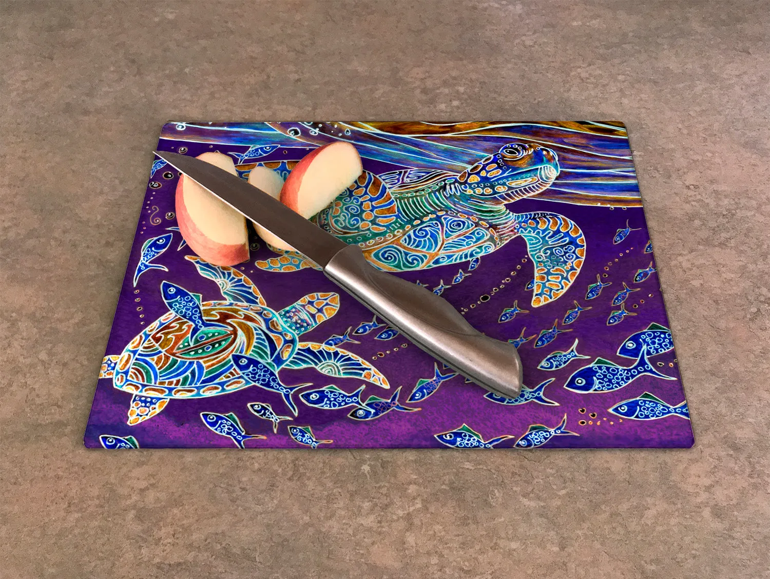 Turtles and Fish Cutting Board