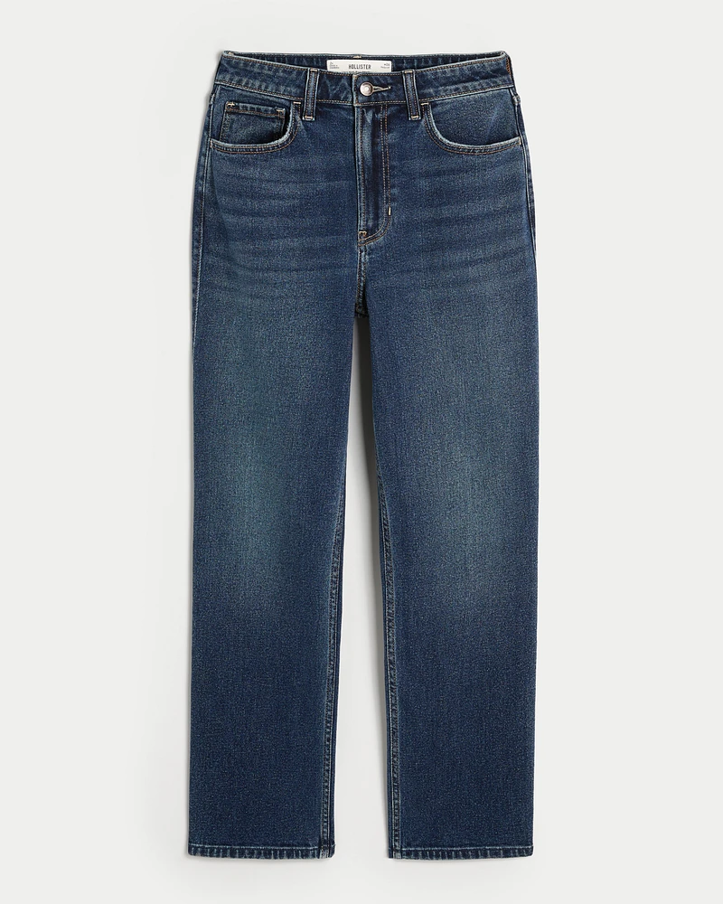 Ultra High-Rise Dark Wash 90s Straight Jeans