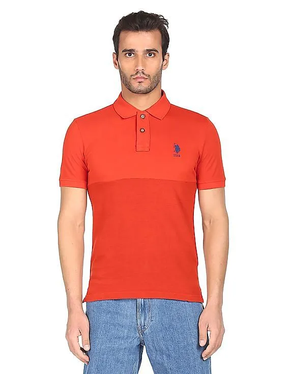 U.S. Polo Assn. Denim Co. Tonal Panel Cotton Polo Shirt