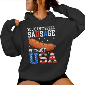 Usa Sausage 4Th Of July Womens Women Hoodie