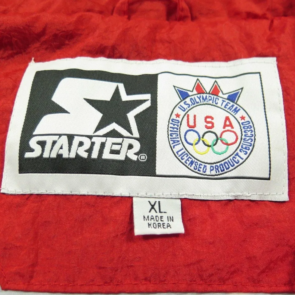 Vintage 90s Starter Team USA Olympics Jacket Mens XL Star Spangled US Flag