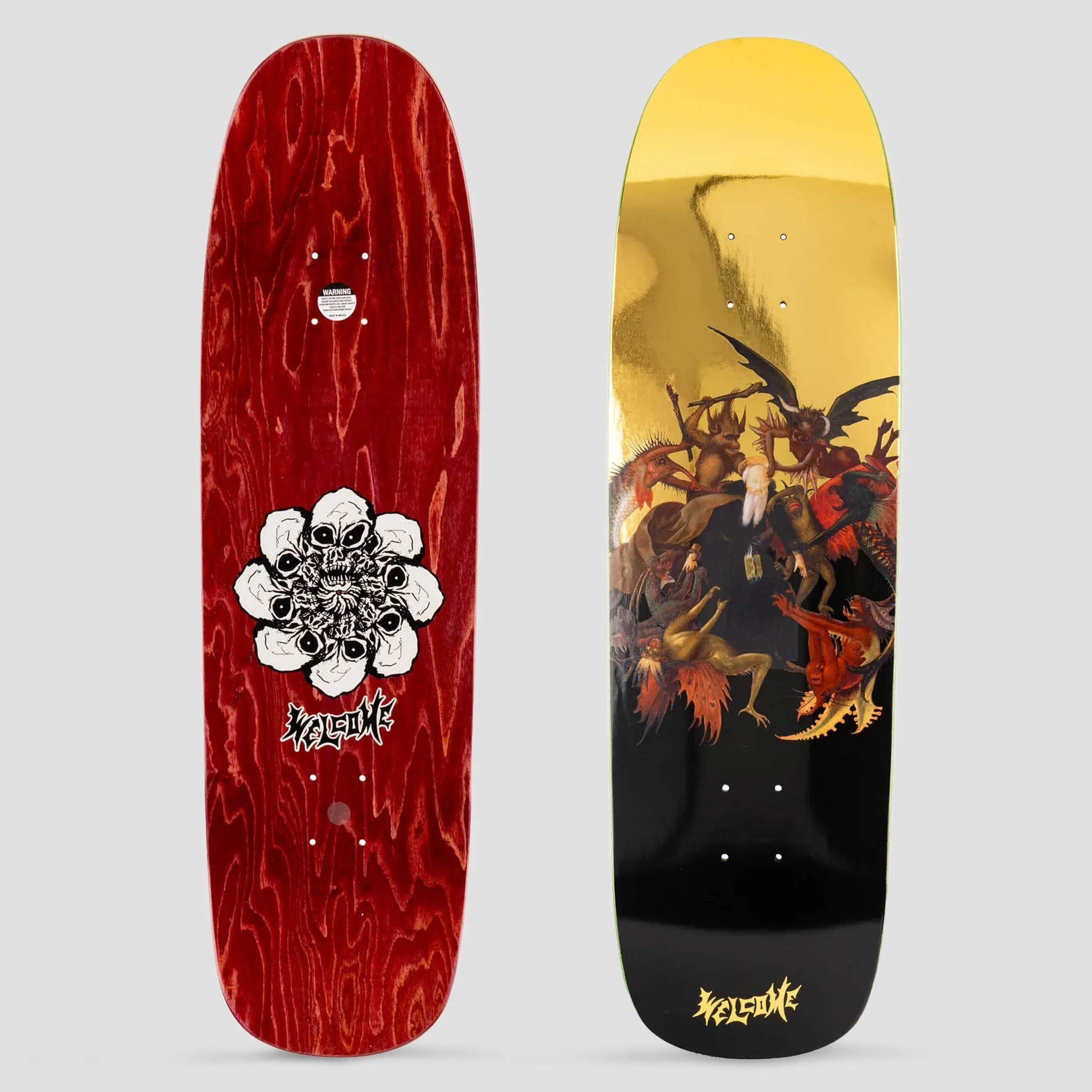 Welcome 9.25 Torment on Golem Skateboard Deck Gold