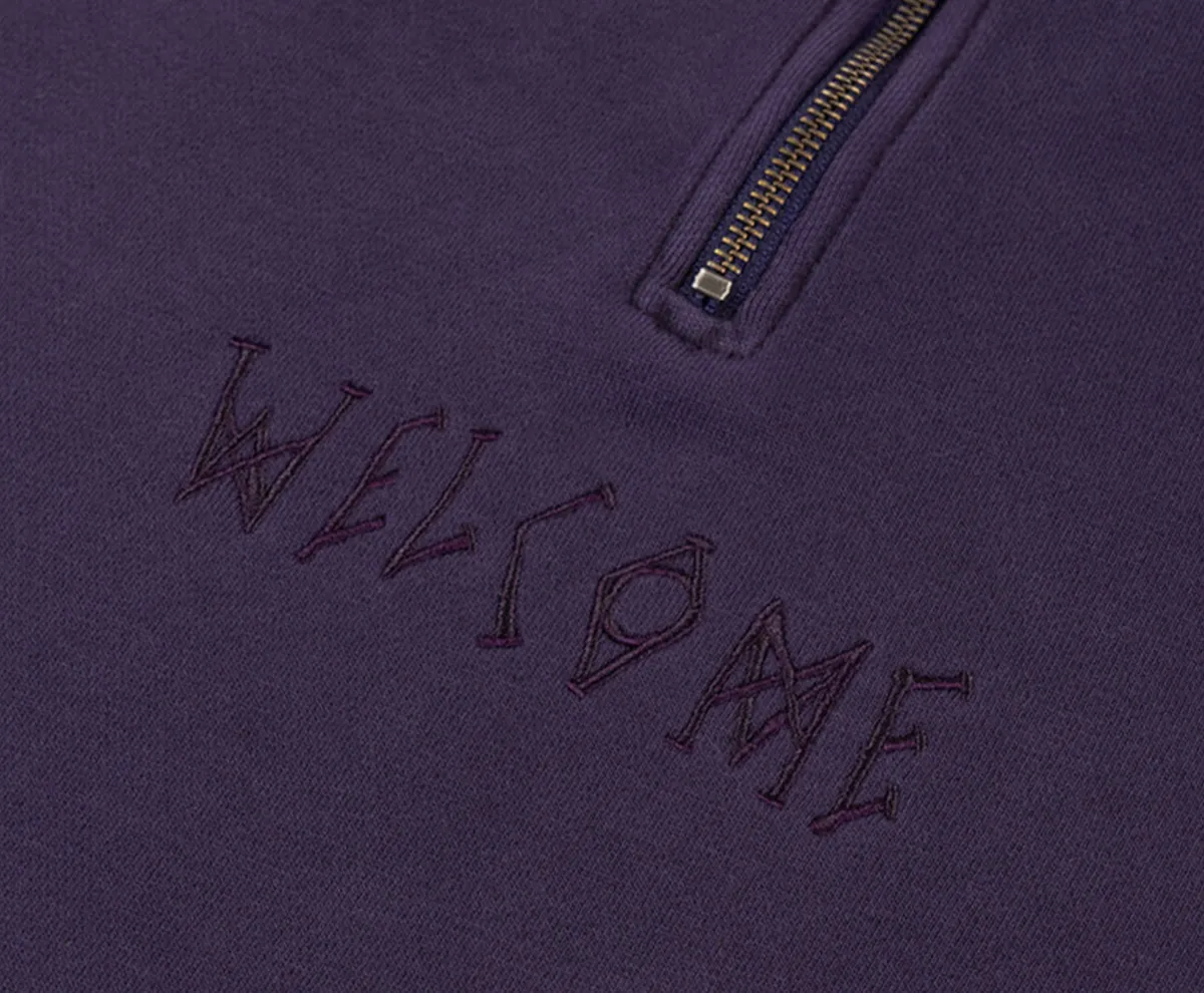 Welcome Skateboards - Scrawl Mock 1/4 Zip - Eggplant