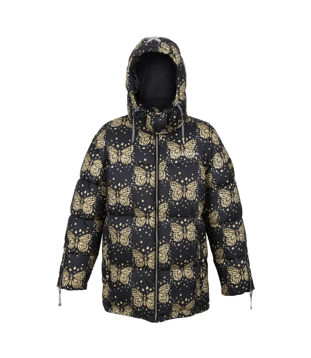 Womens/ladies christian lacroix gallican messangers print baffled padded jacket black/gold Regatta