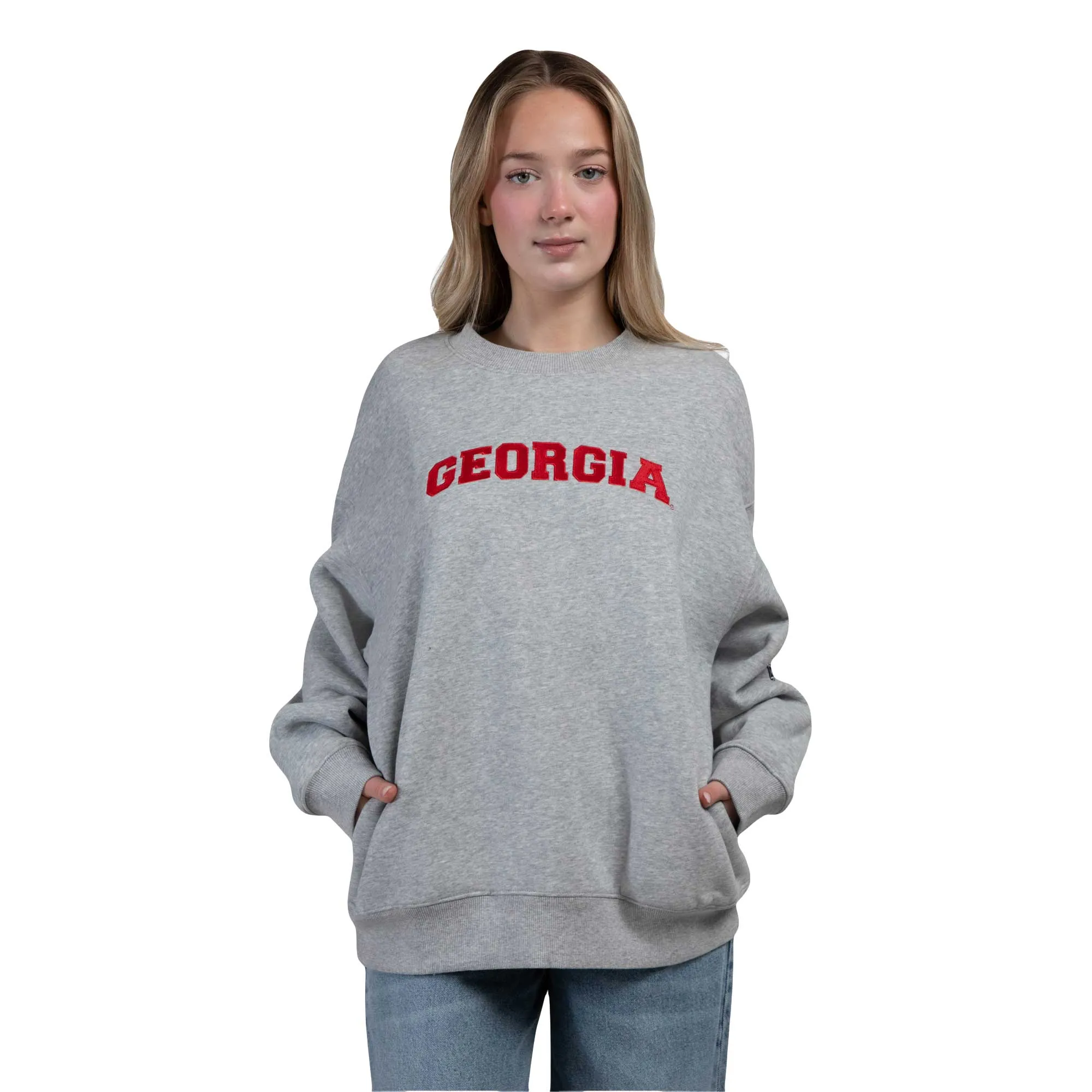 Women's Hype and Vice Heather Gray Georgia Bulldogs Offside Pullover Sweatshirt