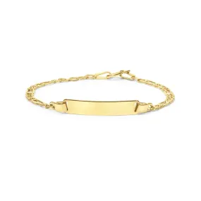 Yellow Gold Bracelet, 14cm, with 2x0.4cm Engraving Plate