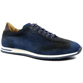 Zelli Costa Suede & Crocodile Sneakers Navy